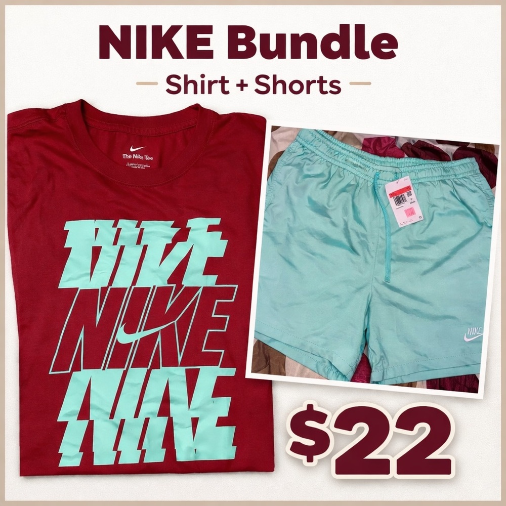 Nike Womens Athletic Shorts in Aqua & Nike Tee